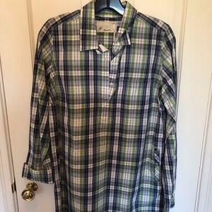 Trovata Plaid Button Up Dress (Size L)